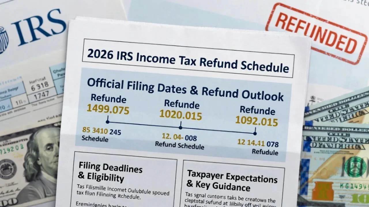 2026 IRS income tax refund schedule, IRS filing dates 2026, tax refund timeline 2026 USA, IRS refund outlook 2026, federal tax refund updates, IRS refund processing schedule, income tax refund dates USA, tax season 2026 news