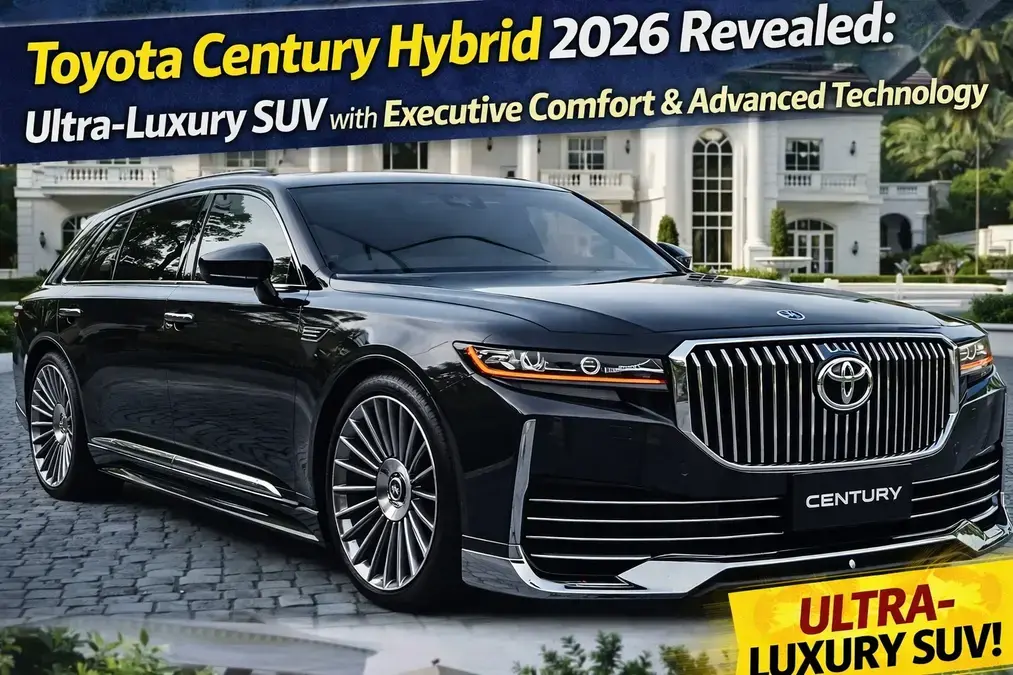 Toyota Century Hybrid 2026, Toyota Century SUV, ultra luxury SUV, executive luxury SUV, Toyota flagship SUV, hybrid luxury SUV, Toyota Century features, luxury SUV technology, premium SUVs 2026, Toyota luxury vehicle, Century Hybrid revealed