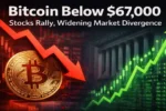 Bitcoin Price Drop 2026, Bitcoin Below 67000, Crypto Market Update, Bitcoin vs Stock Market, BTC Price Analysis, Crypto Market News USA, Stock Market Rally 2026, Bitcoin Market Divergence