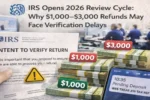 IRS Review Cycle 2026, IRS Refund Delays 2026, $1000–$3000 Tax Refund Hold, IRS Verification Process, Tax Refund Review Update, IRS Processing Timeline 2026, Federal Tax Refund News USA