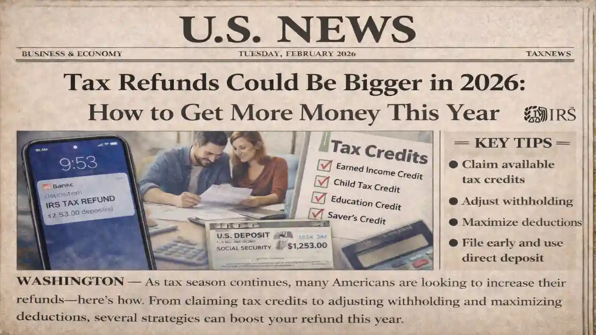 Tax Refund 2026, Bigger Tax Refund Tips, How to Increase Tax Refund, IRS Refund Guide, Tax Credits 2026, Earned Income Tax Credit, Child Tax Credit 2026, Maximize Tax Refund USA